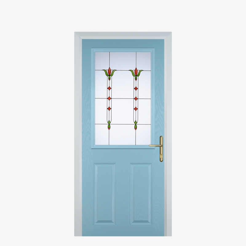 Door F 2 Panel 1 Square Duck Egg Blue Fleur image 0