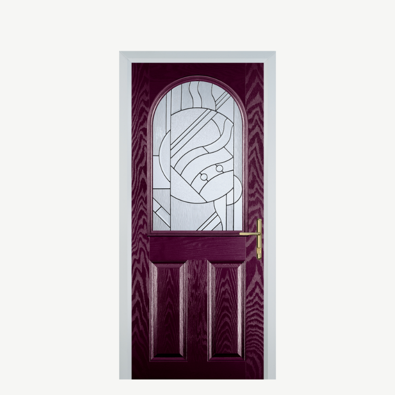 Door E 2 Panel 1 Arch Purple Violet Zinc Art Abstract image 0