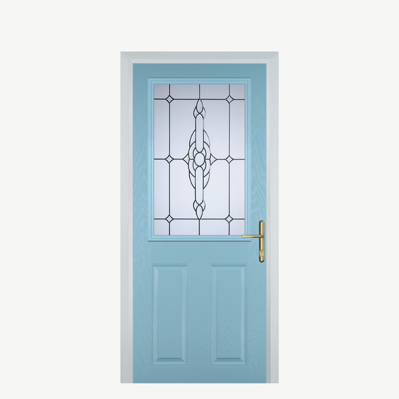 Door F 2 Panel 1 Square Duck Egg Blue Crystal Bohemia Frost image 0
