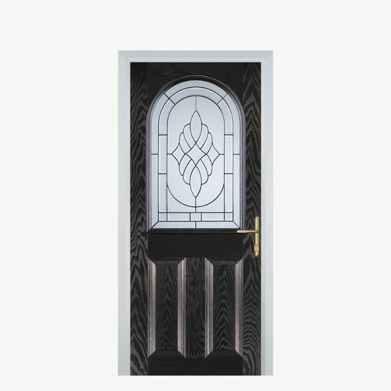 Door E 2 Panel 1 Arch Black Brown Zinc Art Elegance image 0