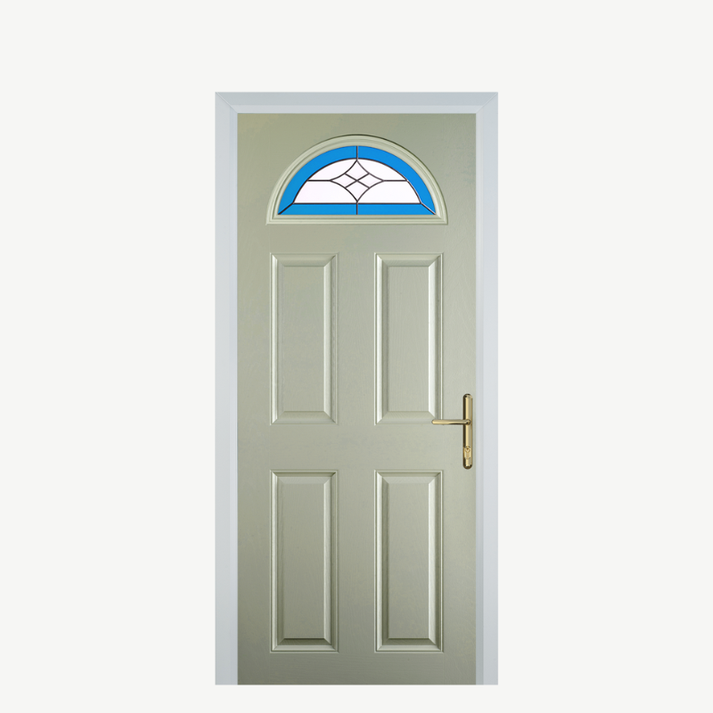 Door D 4 Panel 1 Arch Pebble Grey Crystal Harmony Blue image 0