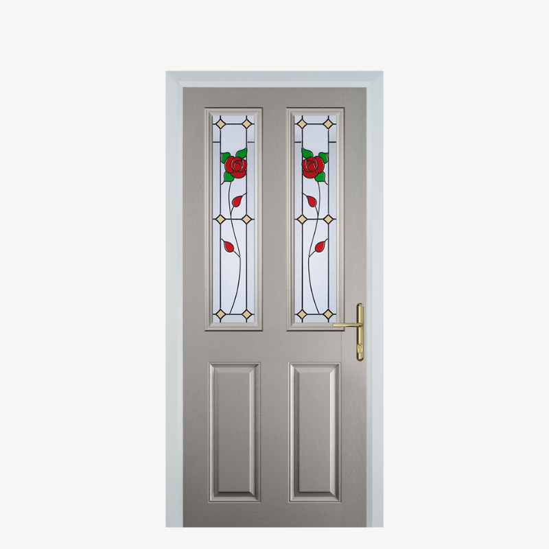 Door C 2 Panel 2 Square Agate Grey English Rose image 0