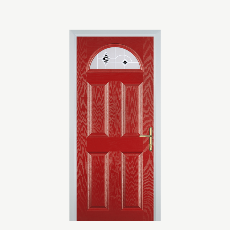 Door D 4 Panel 1 Arch Red Murano Black image 0