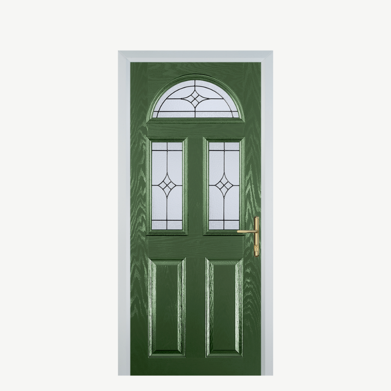 Door G 2 Panel 1 Arch Fern Green Zinc Art Elegance image 0