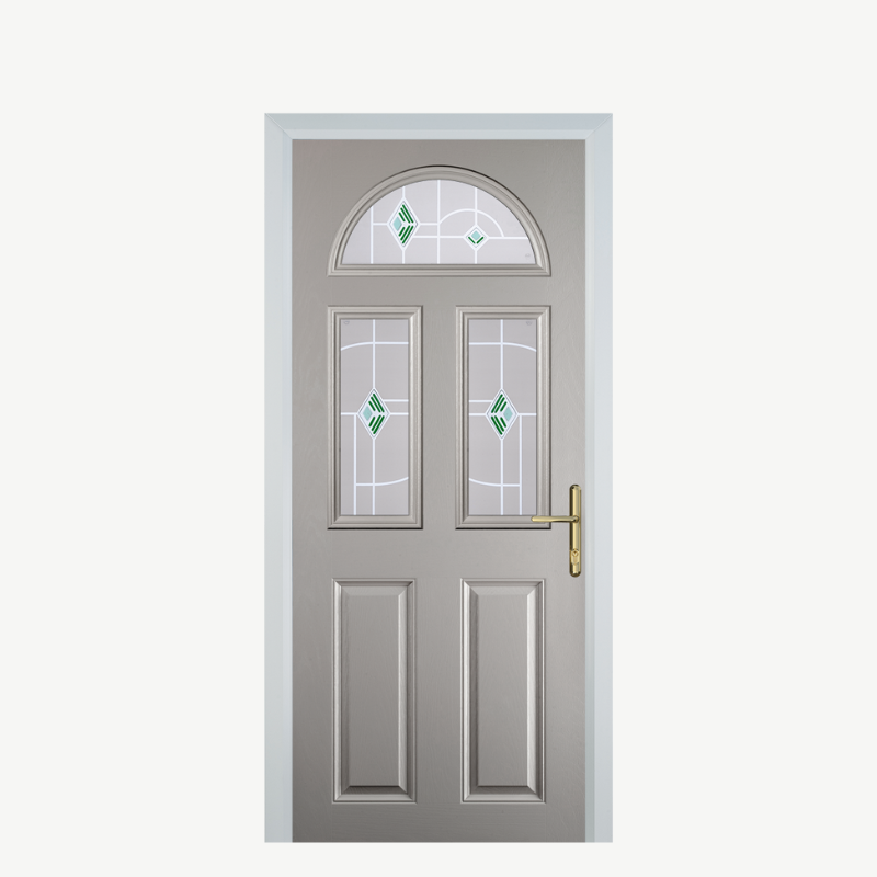 Door G 2 Panel 1 Arch Agate Grey Murano Green image 0