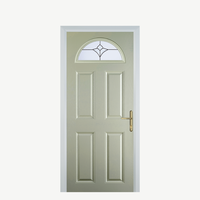 Door D 4 Panel 1 Arch Pebble Grey Crystal Tulip Arch image 0