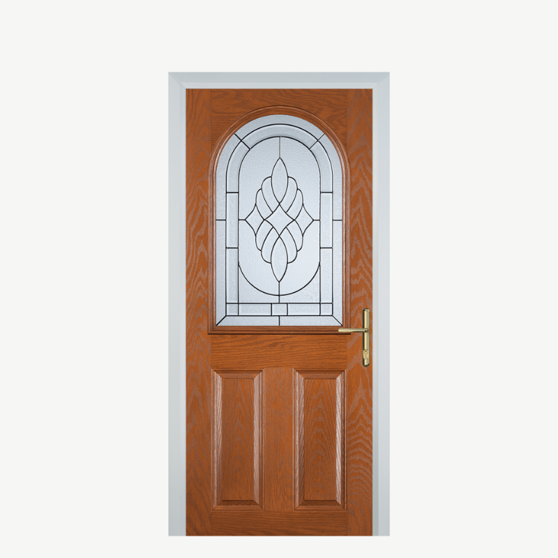 Door E 2 Panel 1 Arch Oak Zinc Art Elegance image 0
