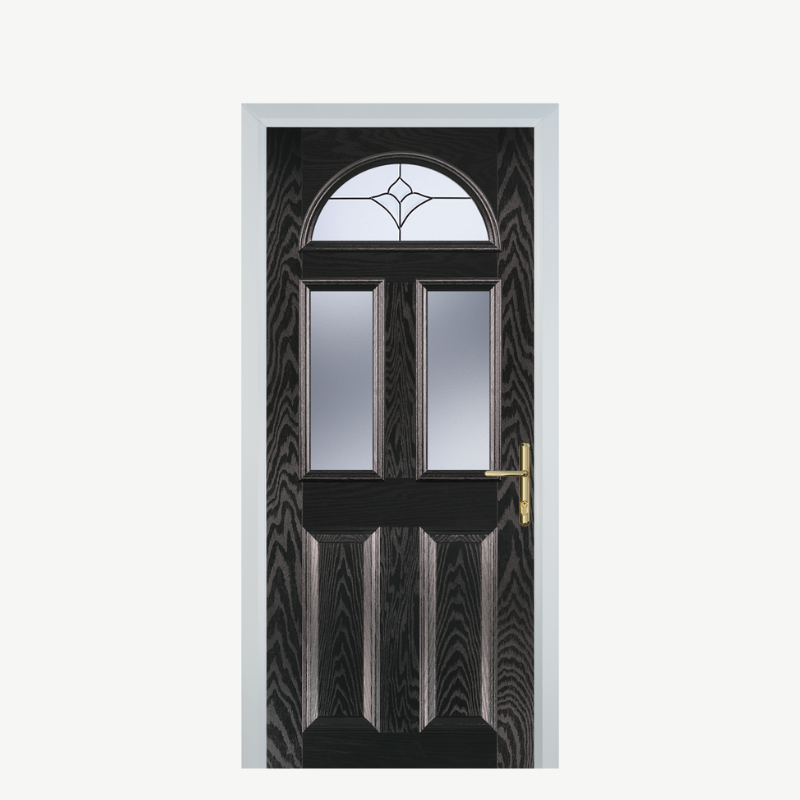 Door G 2 Panel 1 Arch Black Brown Crystal Tulip Arch image 0