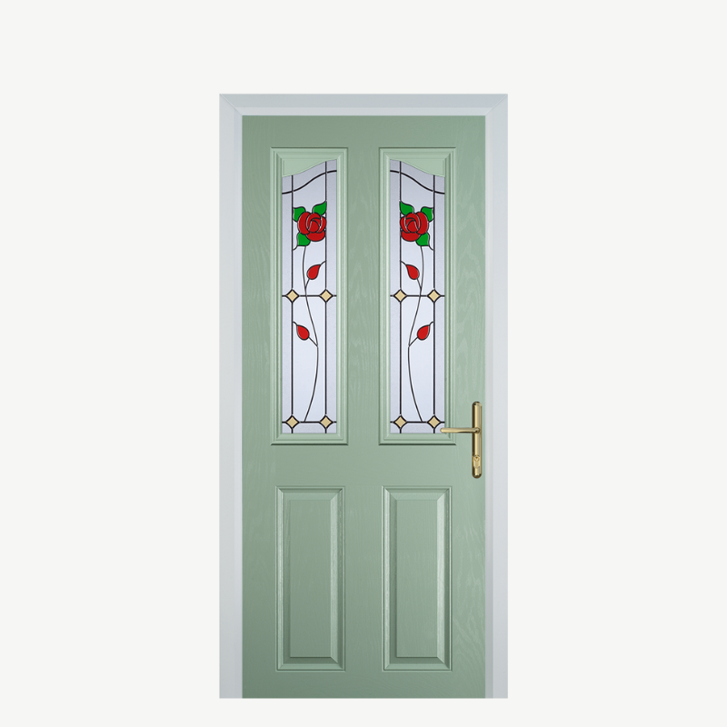 Door B 2 Panel 2 Angle Chartwell Green English Rose image 0