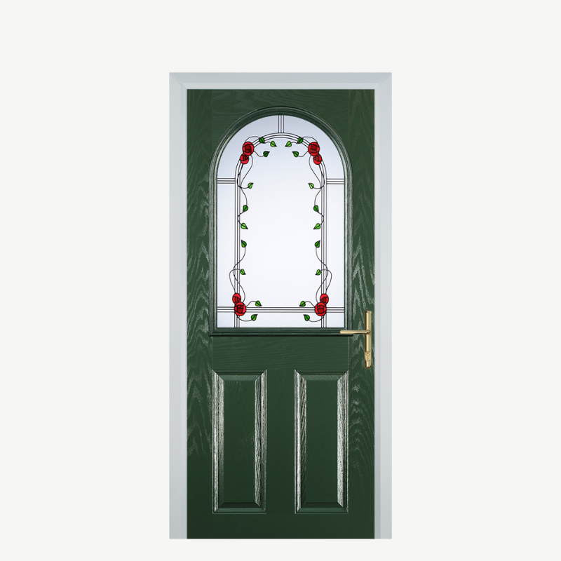 Door E 2 Panel 1 Arch Green Mackintosh Rose image 0