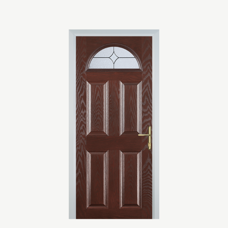 Door D 4 Panel 1 Arch Dark Wood Flair image 0