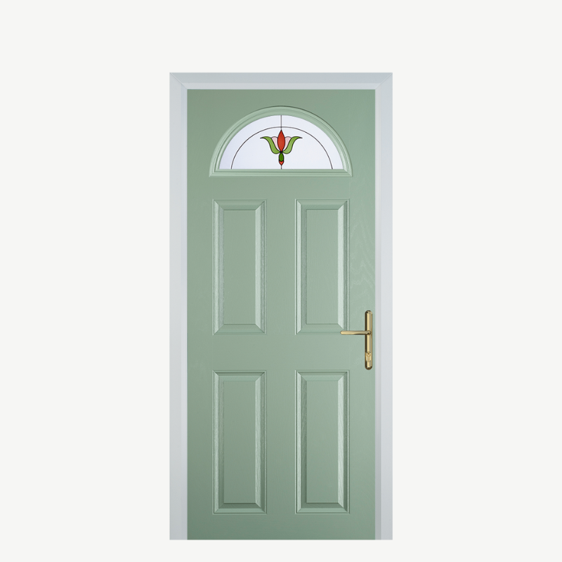 Door D 4 Panel 1 Arch Chartwell Green Fleur image 0