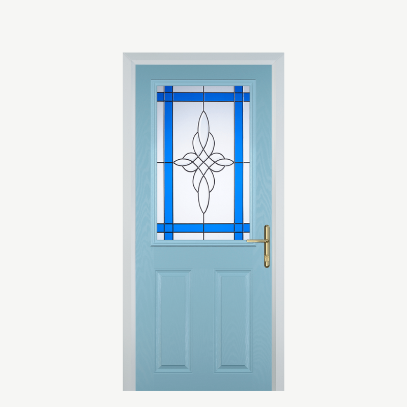 Door F 2 Panel 1 Square Duck Egg Blue Crystal Harmony Blue image 0