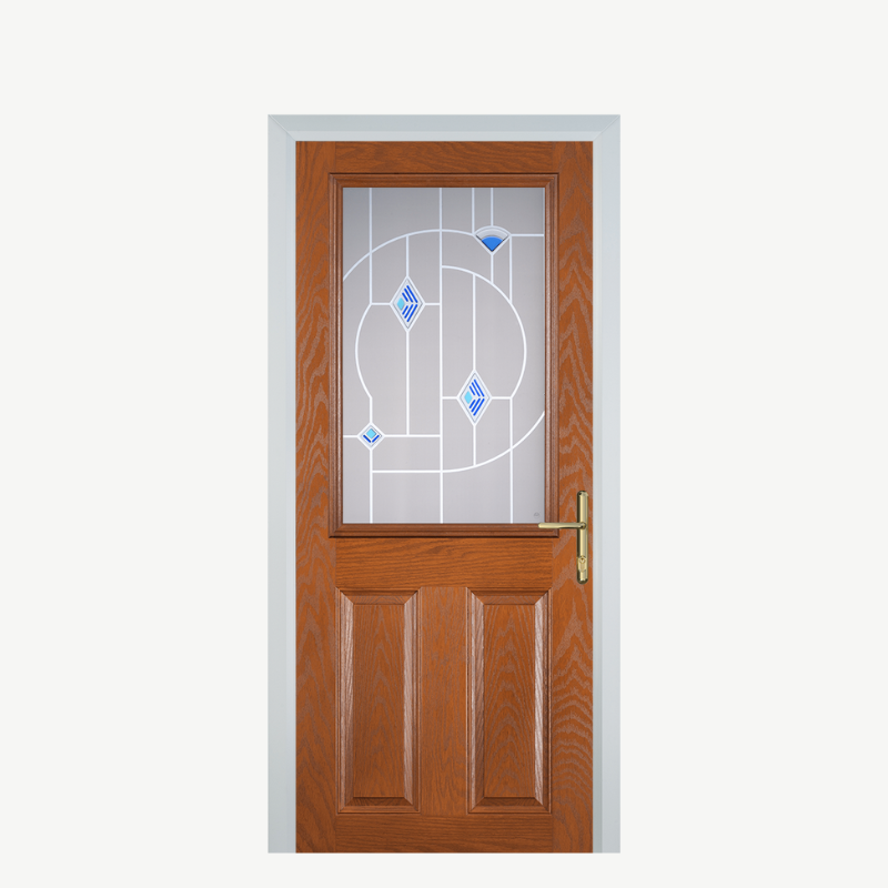 Door F 2 Panel 1 Square Oak Murano Blue image 0