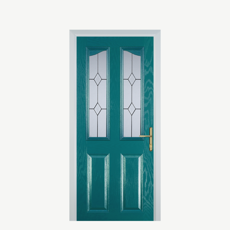 Door B 2 Panel 2 Angle Turquoise Blue Classic image 0