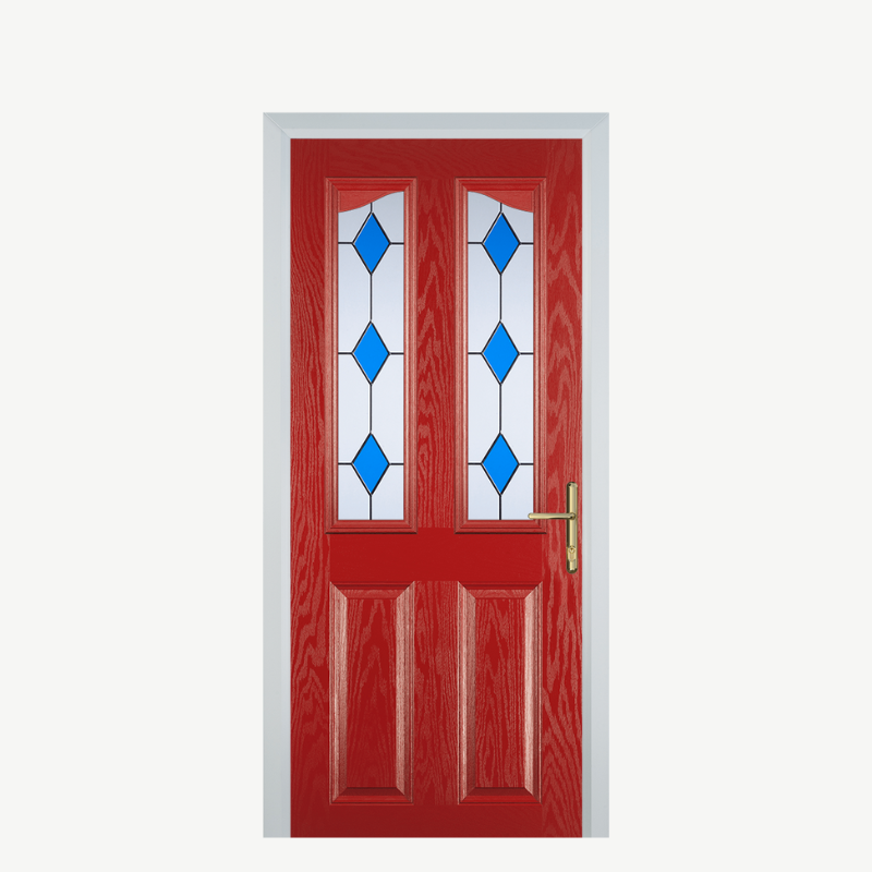 Door B 2 Panel 2 Angle Red 3 Drop Diamond Blue image 0