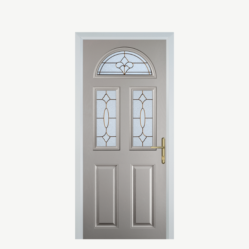 Door G 2 Panel 1 Arch Agate Grey Brass Art Clarity image 0