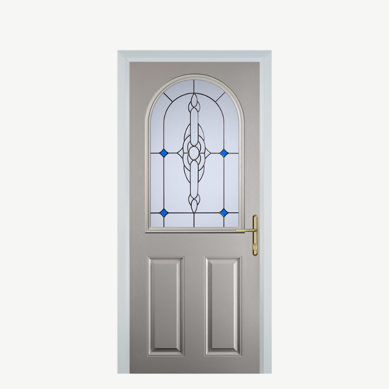Door E 2 Panel 1 Arch Agate Grey Crystal Bohemia Blue image 0