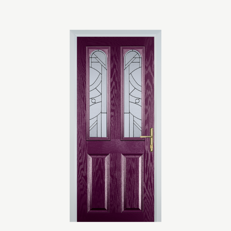 Door A 2 Panel 2 Arch Purple Violet Zinc Art Abstract image 0