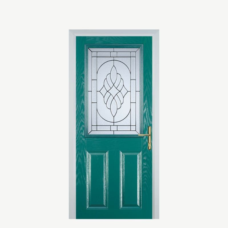 Door F 2 Panel 1 Square Turquoise Blue Zinc Art Elegance image 0