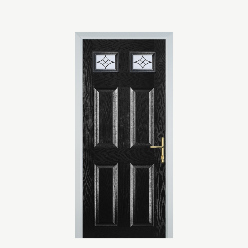 DoorI 4 Panel 2 Square Black Zinc Art Elegance image 0