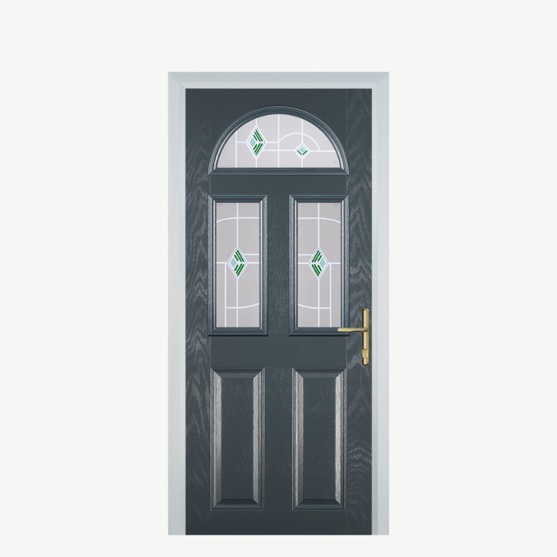 Door G 2 Panel 1 Arch Grey Murano Green image 0