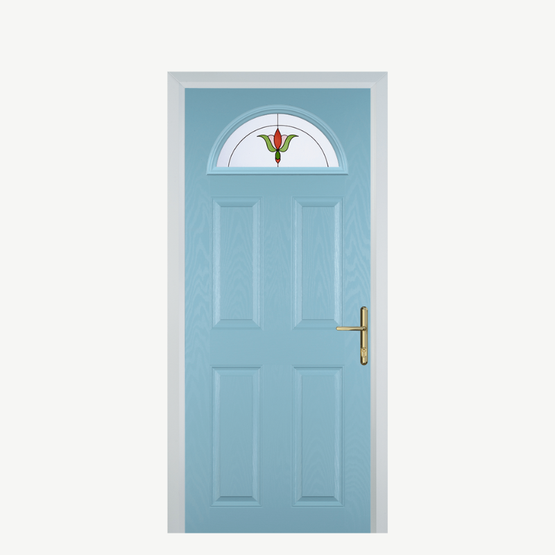 Door D 4 Panel 1 Arch Duck Egg Blue Fleur image 0