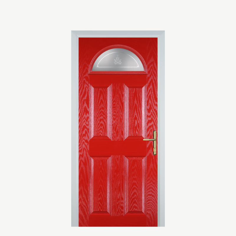 Door D 4 Panel 1 Arch Poppy Red (High Gloss) Straxton image 0