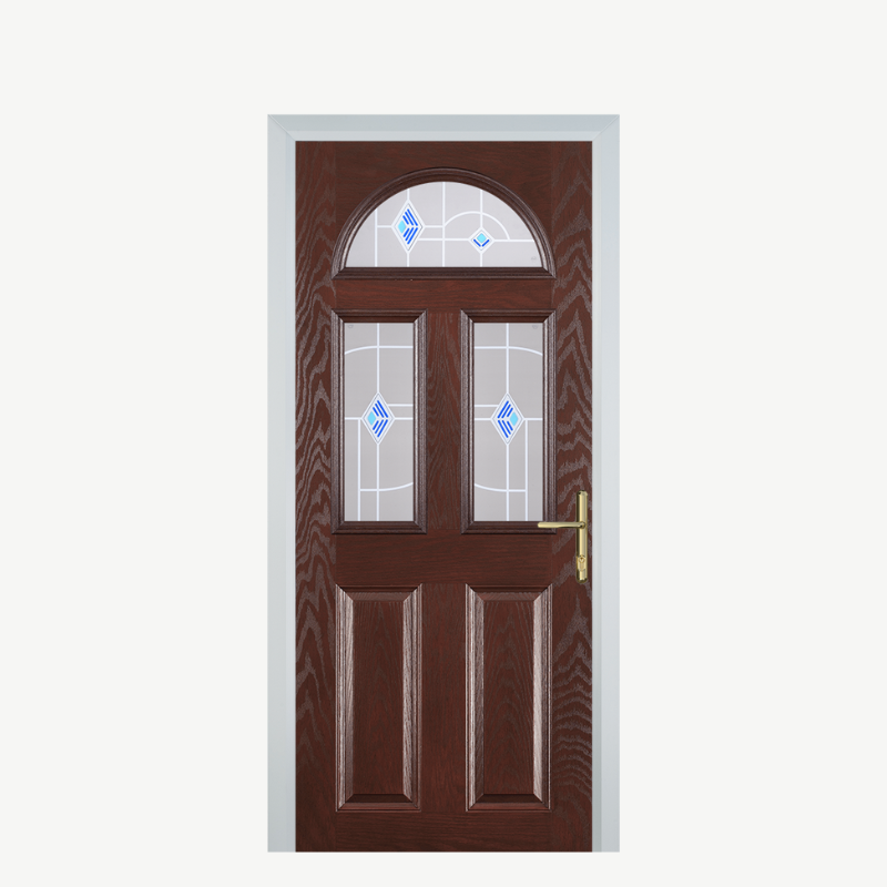 Door G 2 Panel 1 Arch Dark Wood Murano Blue image 0
