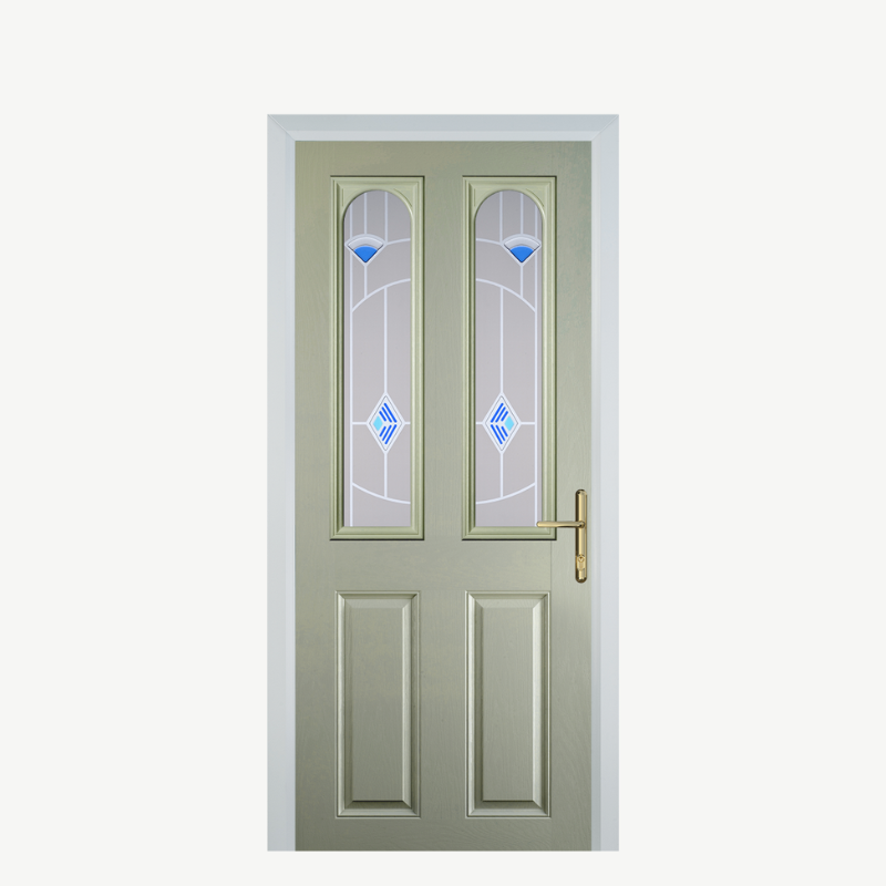 Door A 2 Panel 2 Arch Pebble Grey Murano Blue image 0