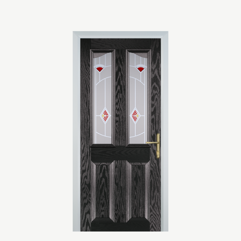 Door B 2 Panel 2 Angle Black Brown Murano Red image 0