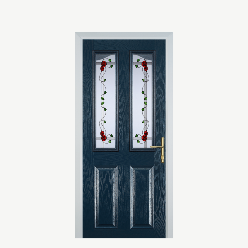 Door B 2 Panel 2 Angle Blue Mackintosh Rose image 0