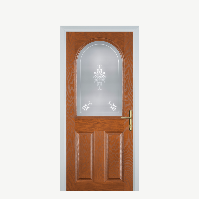 Door E 2 Panel 1 Arch Oak Straxton image 0