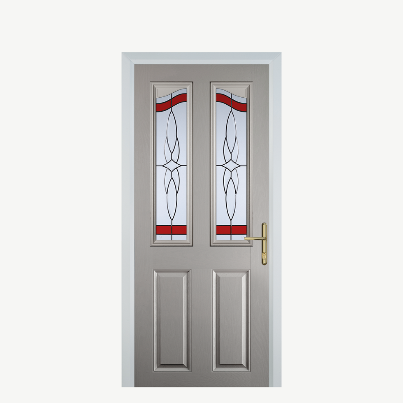 Door B 2 Panel 2 Angle Agate Grey Crystal Harmony Red image 0