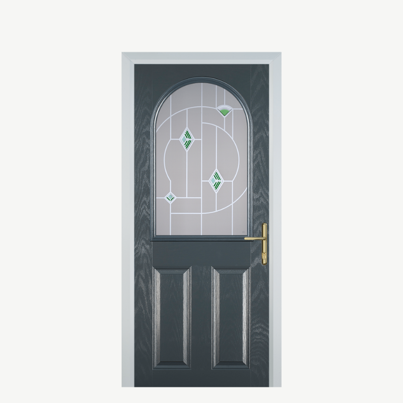 Door E 2 Panel 1 Arch Grey Murano Green image 0