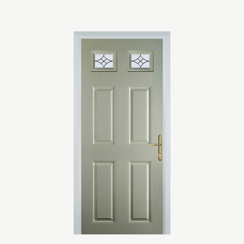 DoorI 4 Panel 2 Square Pebble Grey Zinc Art Elegance image 0