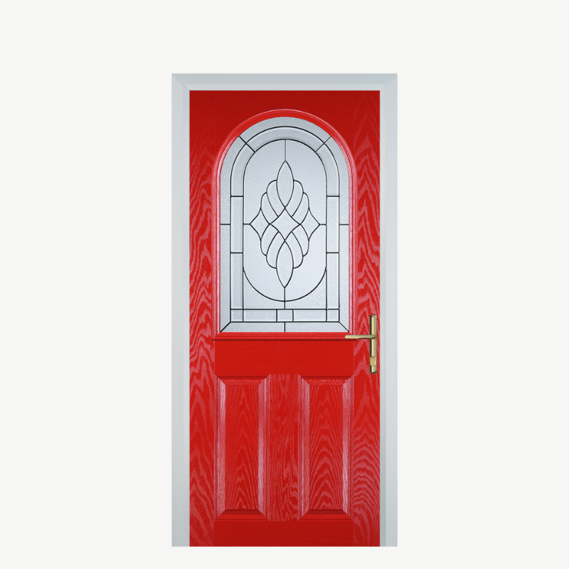 Door E 2 Panel 1 Arch Poppy Red (High Gloss) Zinc Art Elegance image 0