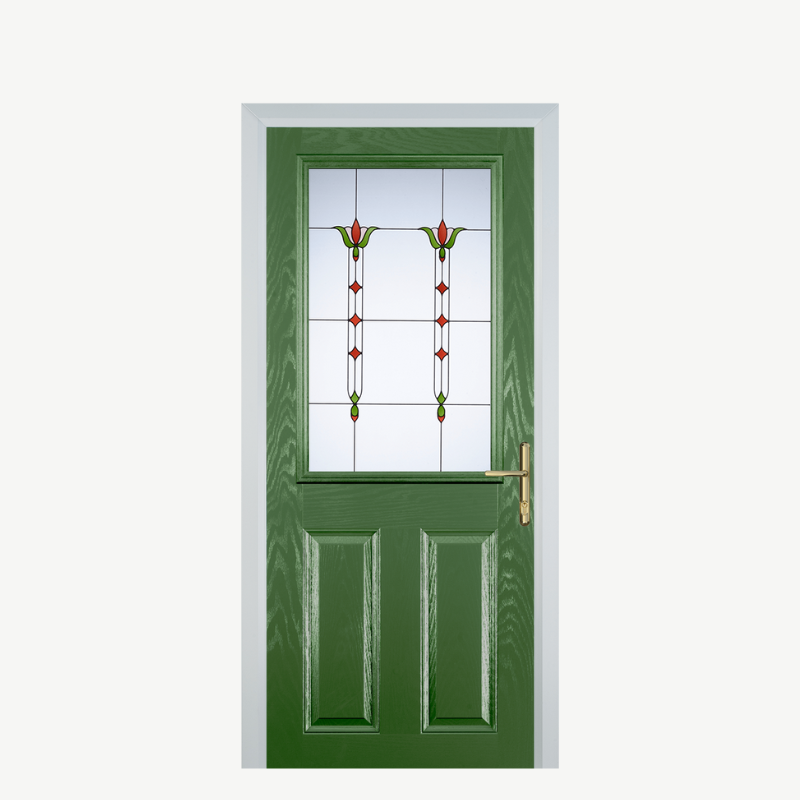 Door F 2 Panel 1 Square Fern Green Fleur image 0