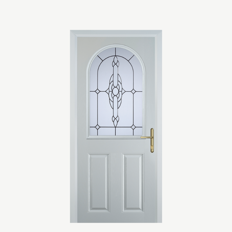 Door E 2 Panel 1 Arch White Crystal Bohemia Frost image 0