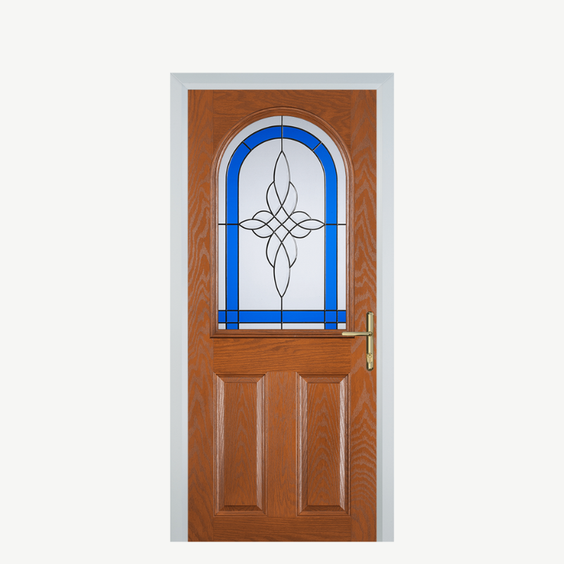 Door E 2 Panel 1 Arch Oak Crystal Harmony Blue image 0
