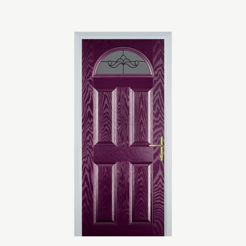 Door D 4 Panel 1 Arch Purple Violet Crystal Bohemia Frost image 0