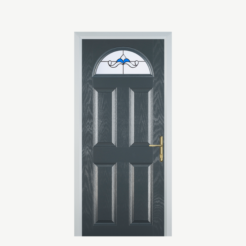 Door D 4 Panel 1 Arch Grey Crystal Bohemia Blue image 0