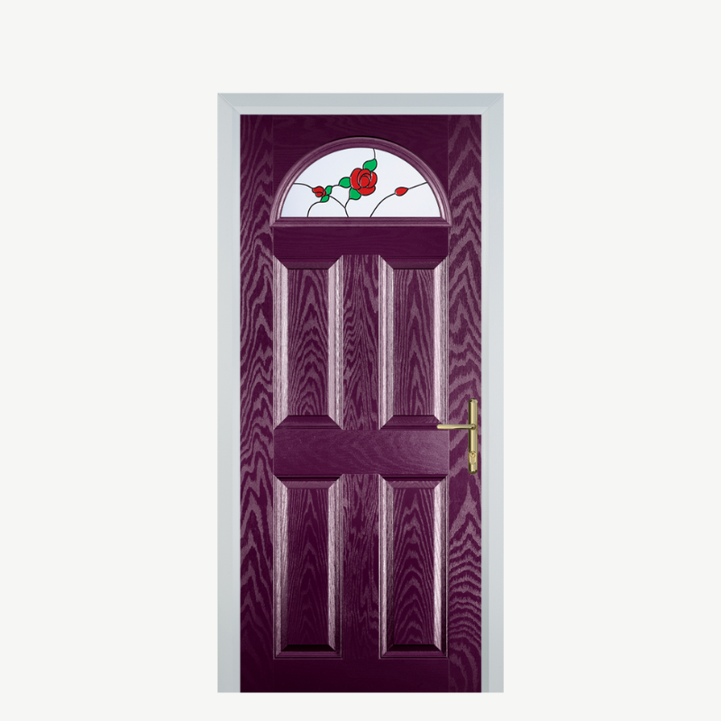 Door D 4 Panel 1 Arch Purple Violet English Rose image 0
