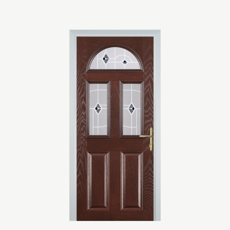 Door G 2 Panel 1 Arch Dark Wood Murano Black image 0