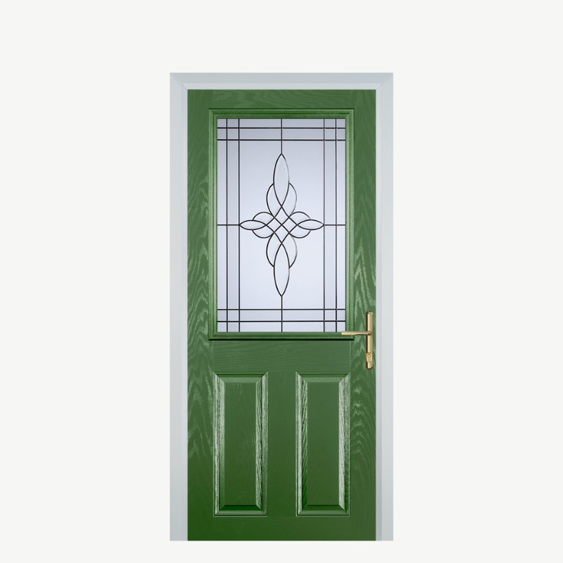 Door F 2 Panel 1 Square Fern Green Crystal Harmony Frost image 0