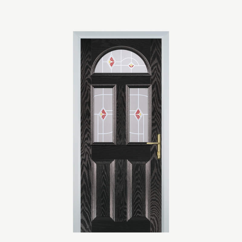 Door G 2 Panel 1 Arch Black Brown Murano Red image 0