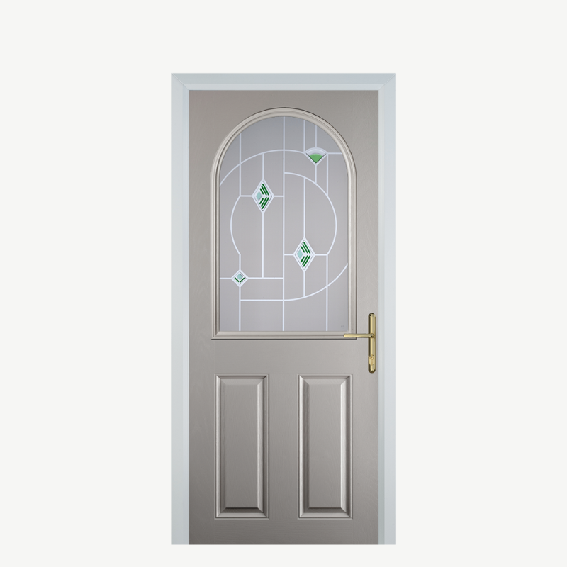 Door E 2 Panel 1 Arch Agate Grey Murano Green image 0