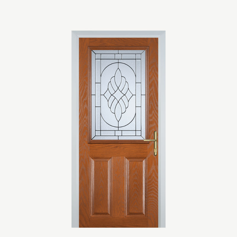 Door F 2 Panel 1 Square Oak Zinc Art Elegance image 0