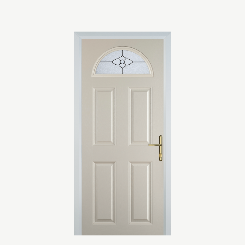 Door D 4 Panel 1 Arch Cream Finesse image 0