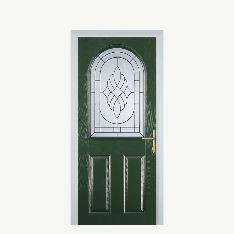 Door E 2 Panel 1 Arch Green Zinc Art Elegance image 0